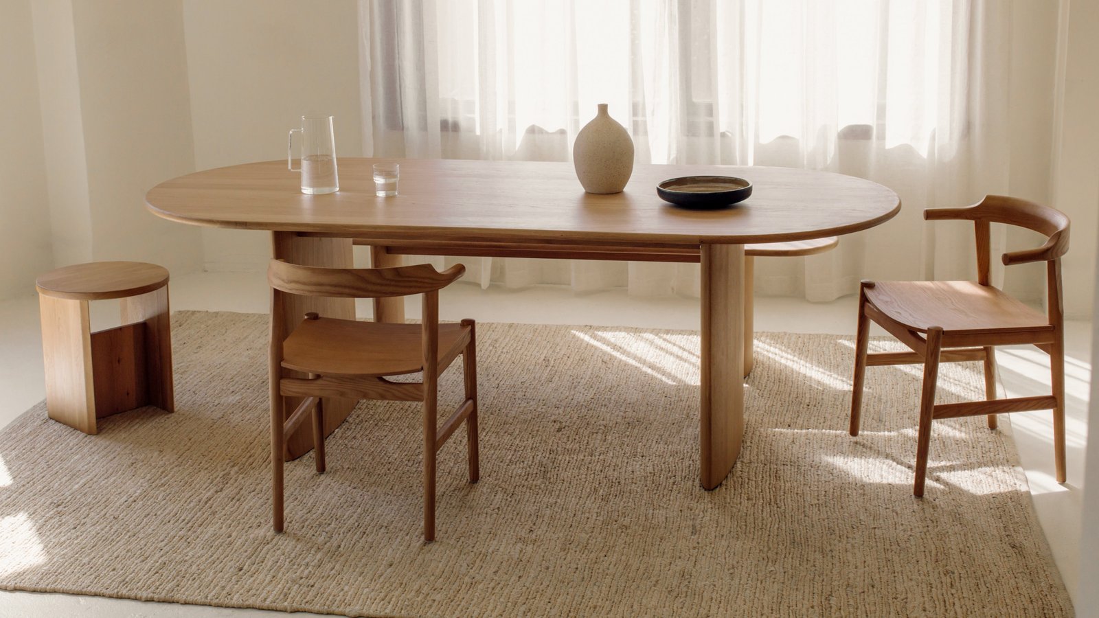 Union Dining Table Seats 6-8 People White Oak - Image 2